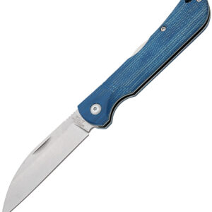 BC484LMB-1.jpg Navaja Bear & Son 4 1/2"" Blue Jean Micarta Whar 484LMB