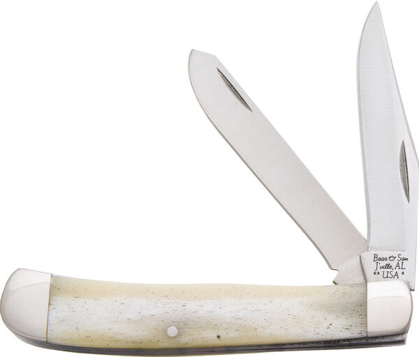 Navaja Bear & Son Trapper White Smooth Bone WSB54