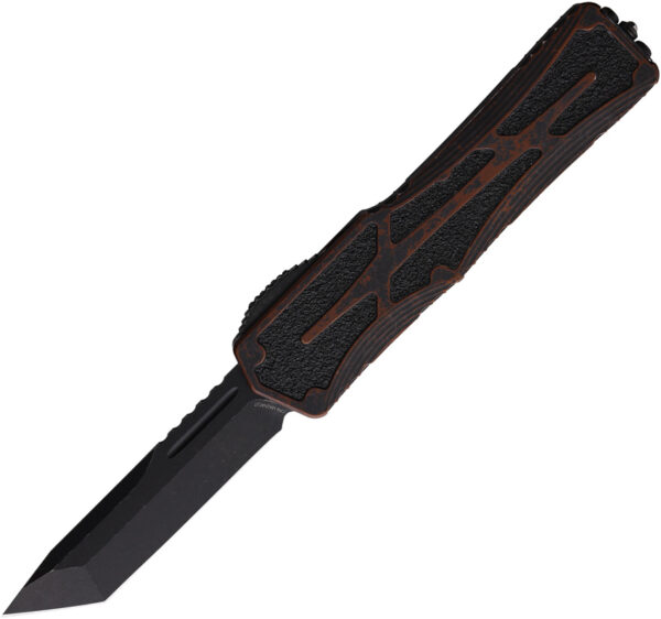Navaja automática Heretic Knives Auto Colossus OTF Tanto Black H040-8A-BRKRB