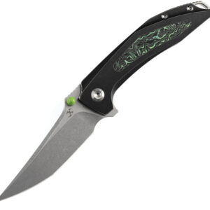 Navaja Kansept Knives Baku Linerlock Blk/Grn CF K1056A7