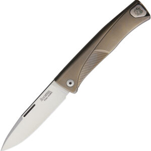 LSTTLBR-1.jpg Navaja LionSTEEL Thrill Slip Joint Brown Ti TL BR