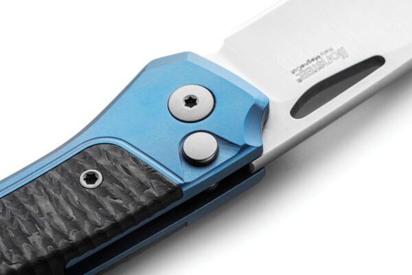 Navaja LionSTEEL Twain Button Lock CF Blue TW BL CF