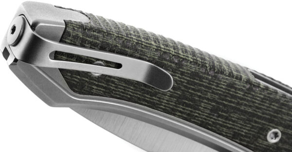 Navaja LionSTEEL Twain Button Lock Grn Mic TW GY CVG