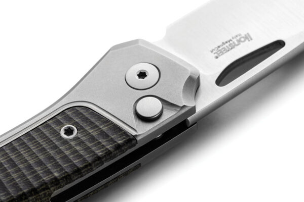 Navaja LionSTEEL Twain Button Lock Grn Mic TW GY CVG