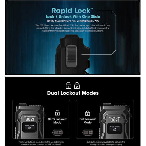 Linterna Nitecore EDC23 Slim Flashlight EDC23