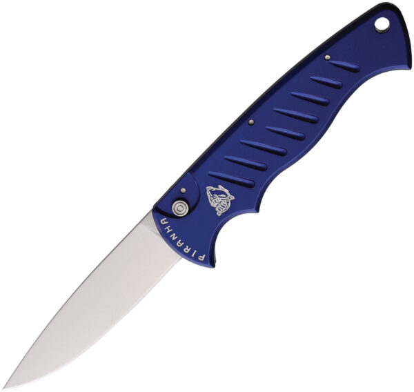 Navaja automática Piranha Knives Auto Pocket Blue Mirror P-1B