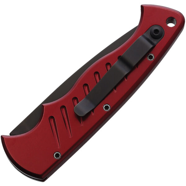 Navaja automática Piranha Knives Auto Pocket Button Lock Red P-1RT