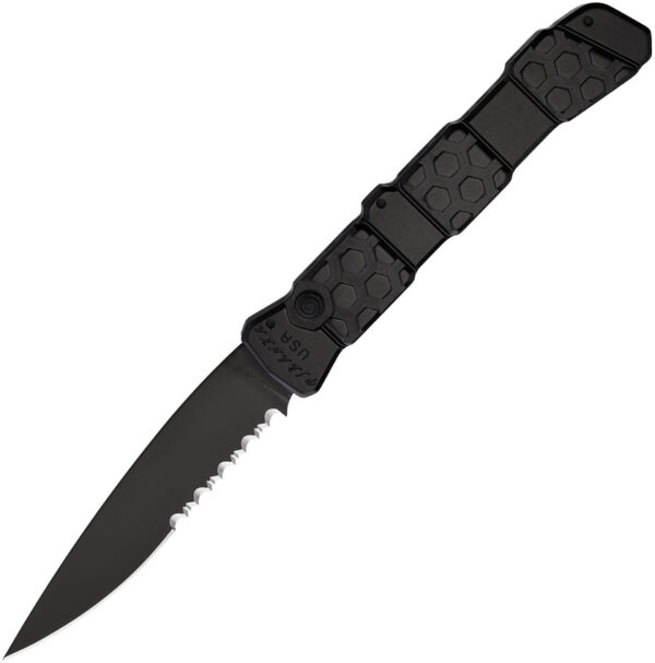 Navaja automática Piranha Knives Auto 21 Button Lock Black P-21BKTS