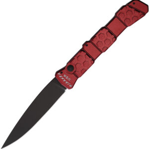 Navaja Piranha Knives Auto 21 Button Lock Red P-21RT