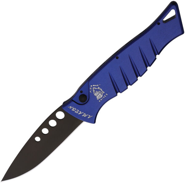 Navaja Piranha Knives Auto Amazon Button Lock Blu P-3BT