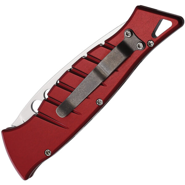 Navaja Piranha Knives Auto Amazon Button Lock Red P-3R