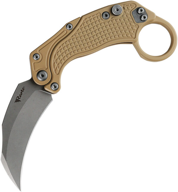 Navaja Reate Knives EXO-K Button Lock Tan SW EXO-K TAN SW