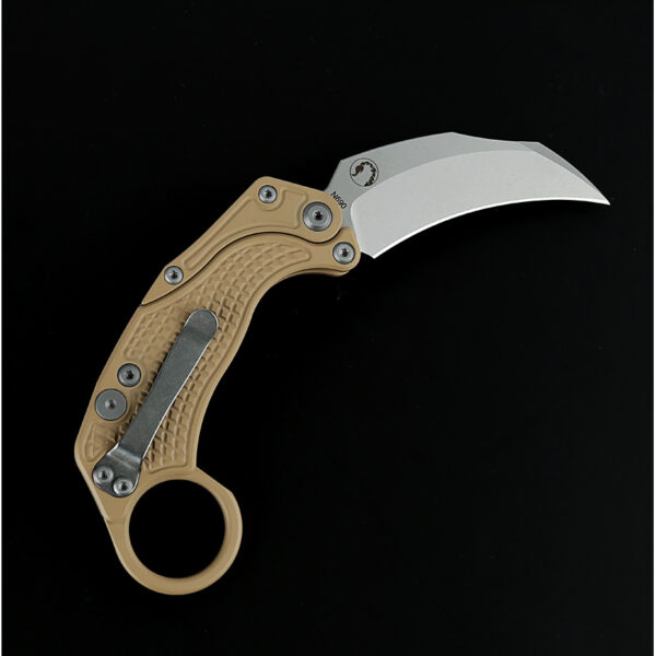 Navaja Reate Knives EXO-K Button Lock Tan SW EXO-K TAN SW
