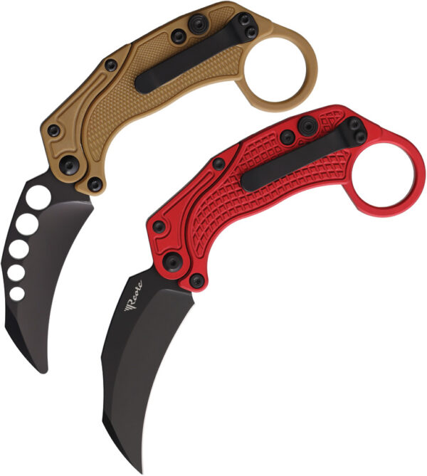 Navaja Reate Knives EXO-K Button Lock Red Black PV EXO-K RED BLACK PVD