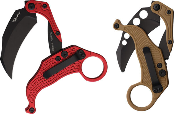 Navaja Reate Knives EXO-K Button Lock Red Black PV EXO-K RED BLACK PVD