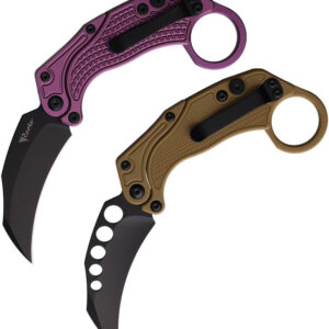 Navaja Reate Knives EXO-K Button Lock Purple Black EXO-K PURPLE BLACK PVD