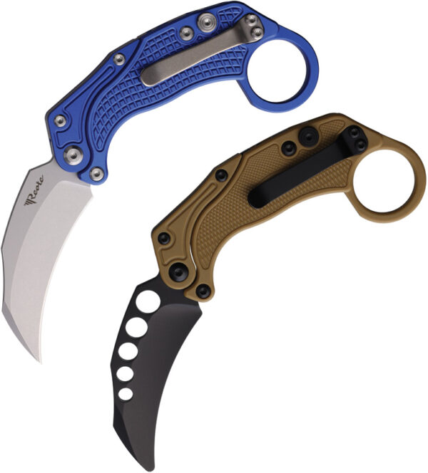 Navaja Reate Knives EXO-K Button Lock Blue SW EXO-K BLUE  SW
