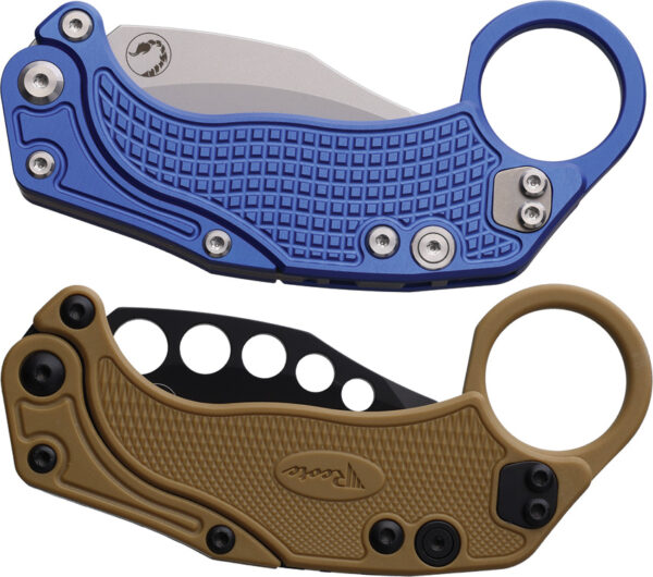 Navaja Reate Knives EXO-K Button Lock Blue SW EXO-K BLUE  SW