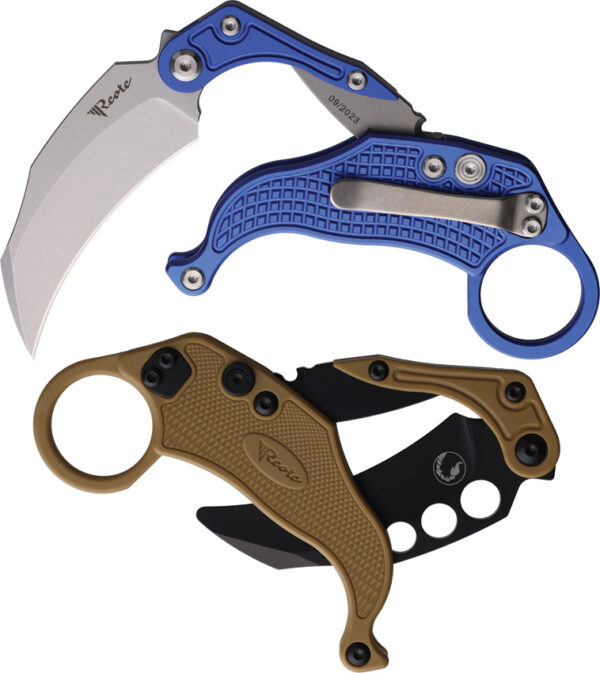 Navaja Reate Knives EXO-K Button Lock Blue SW EXO-K BLUE  SW