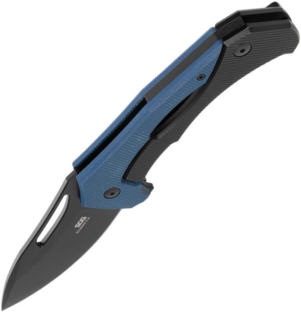 Navaja SOG Bulwark Framelock Blue Micarta 14-24-01-57